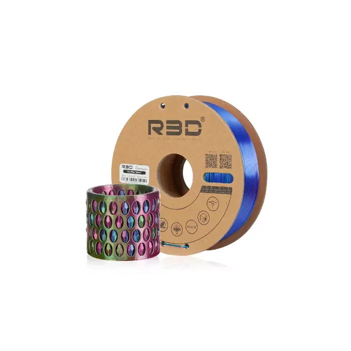 Filament Tricolore R3D PLA-Silk Rose/Vert/Bleu 1.75mm 1kg